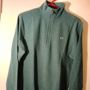 Vineyard Vines Men's Saltwater Quarter Zip- Charleston Green Small